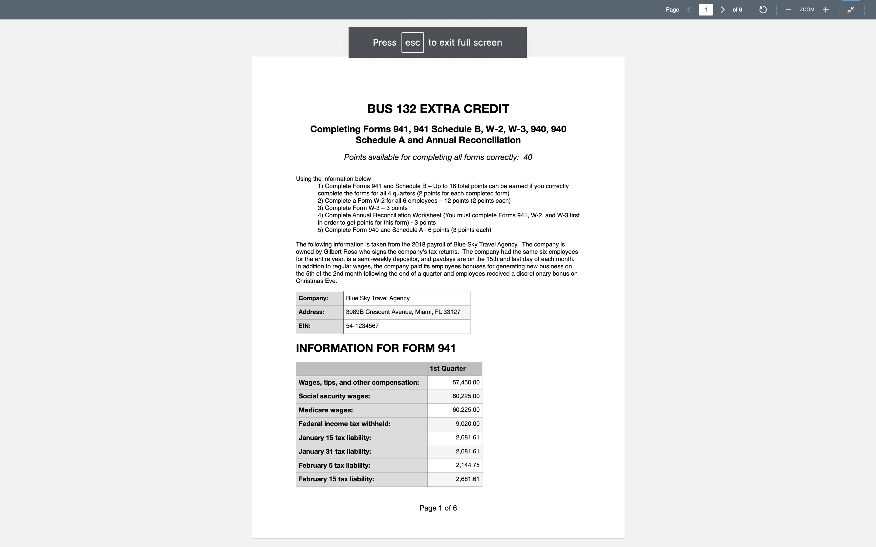 that you learned about in the rst three weeks of class-~Forms 941,