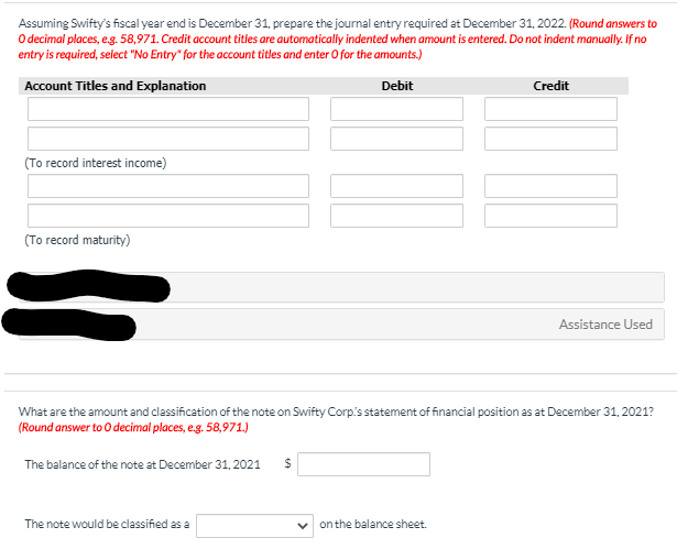 follow all rounding rules and use the "List of Accounts" Multiple Choice