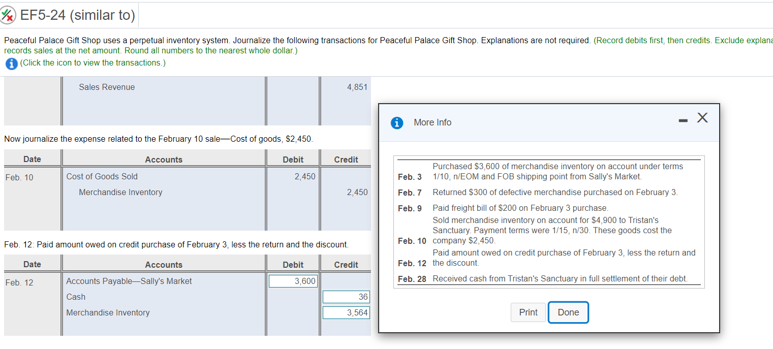 related to the sale of merchandise inventory O (Click the icon to