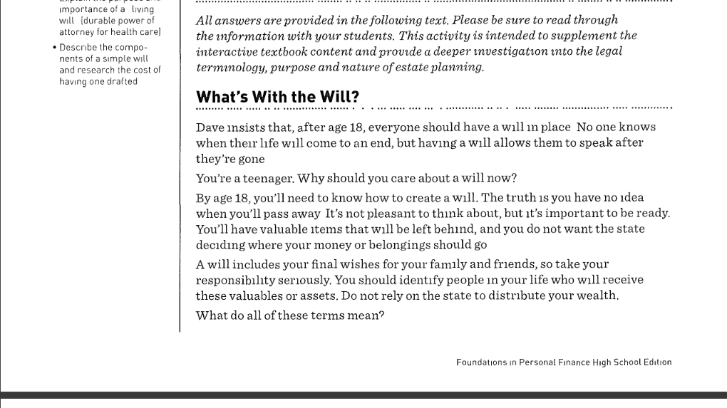 discus- Hand out the activity Carefully go through the terms, as they