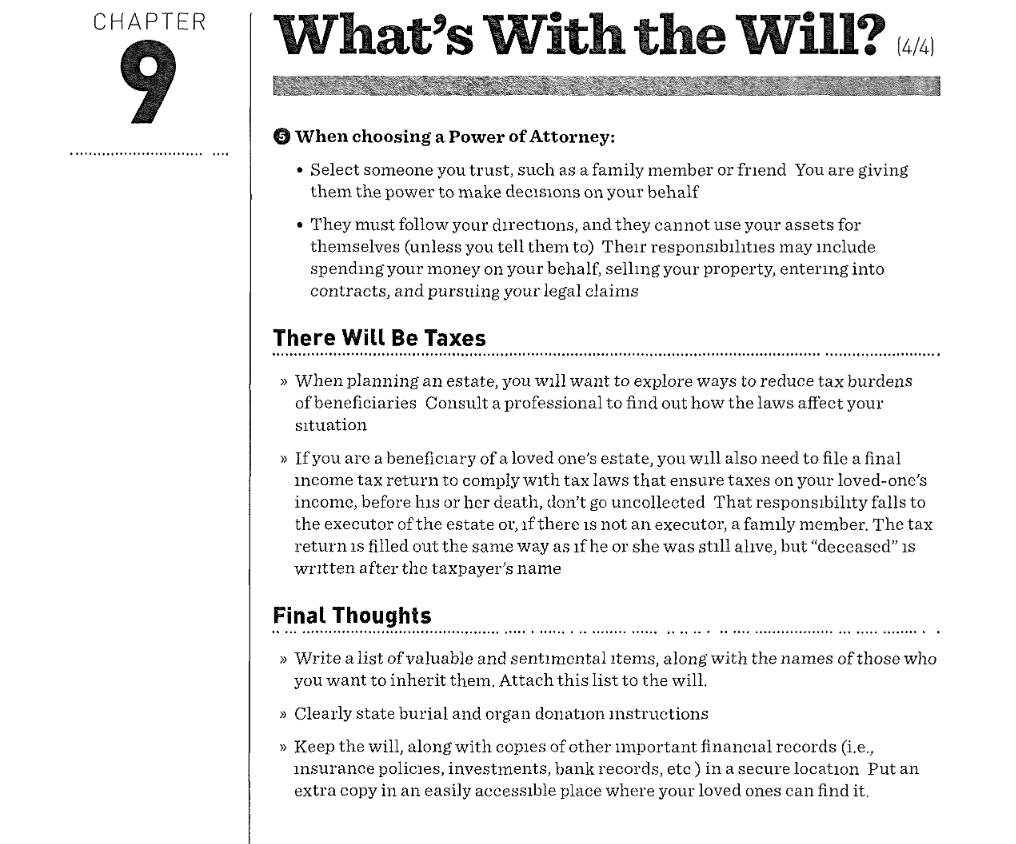 > Go over the terms associated with estate planning. These will be