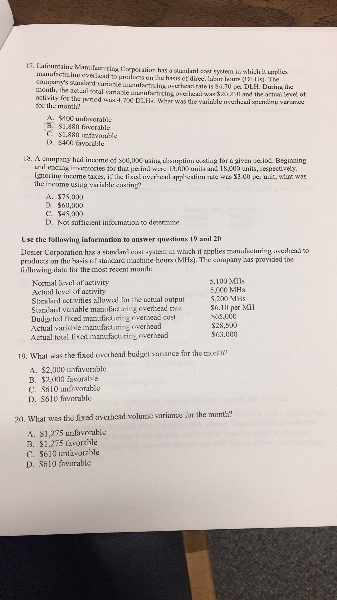 gallon Material quantity variance $2,000 favorable The standard quantity of direct material