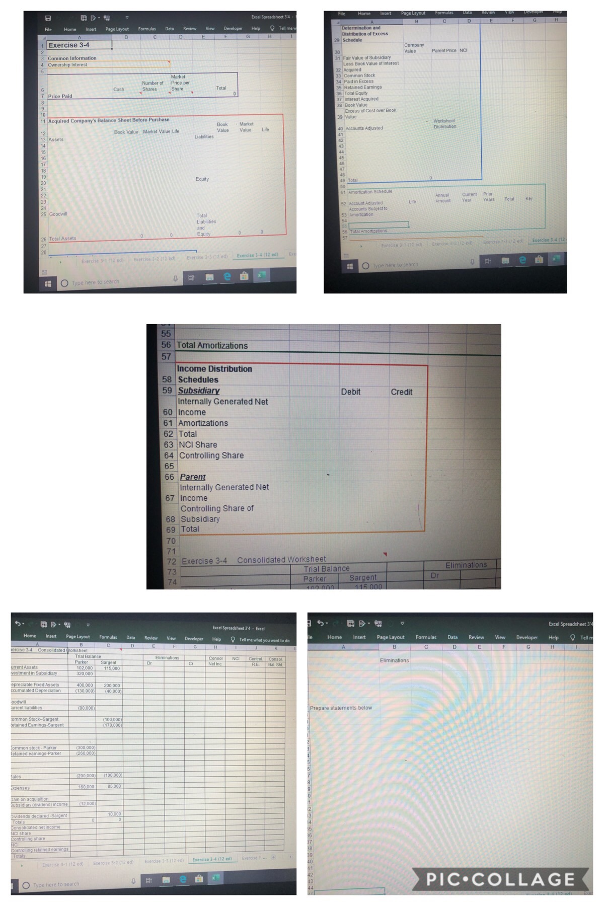 56 Total Amortizations 57 Income Distribution 58 Schedules 59 SuOsiary Debit 60
