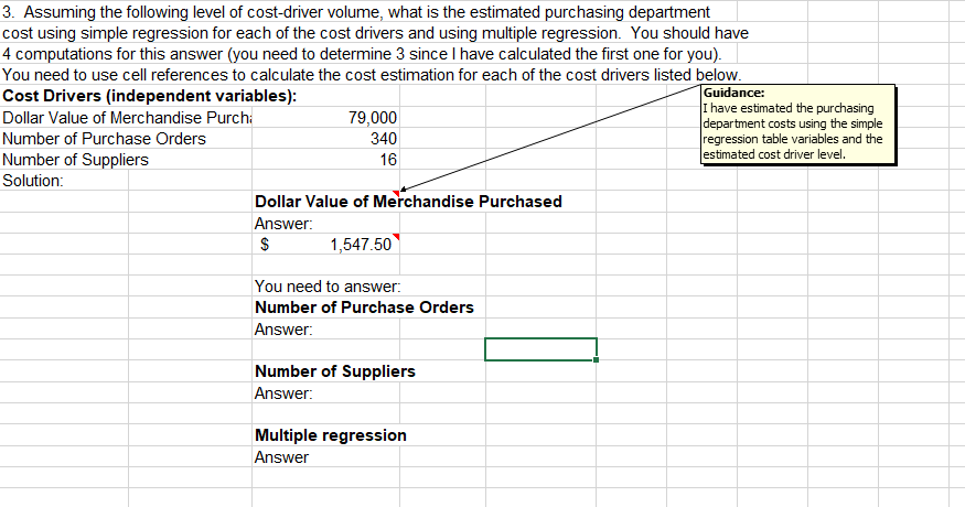 3. Assuming the following level of cost-driver volume, what is the estimated