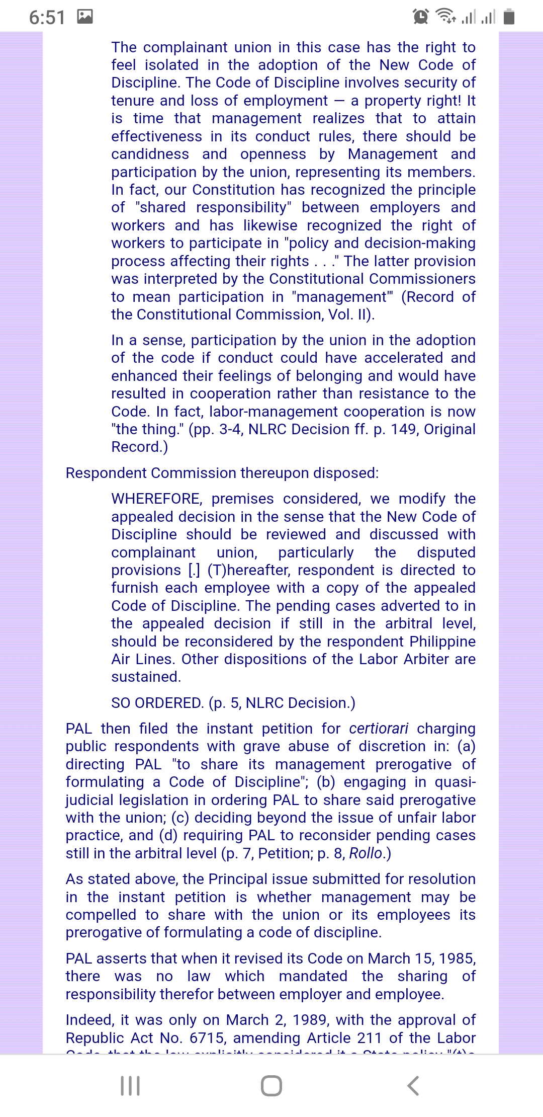 3.Supreme Court Case: PAL vs. NLRC (G.R. No. 85985 August 13, 1993)Question:
