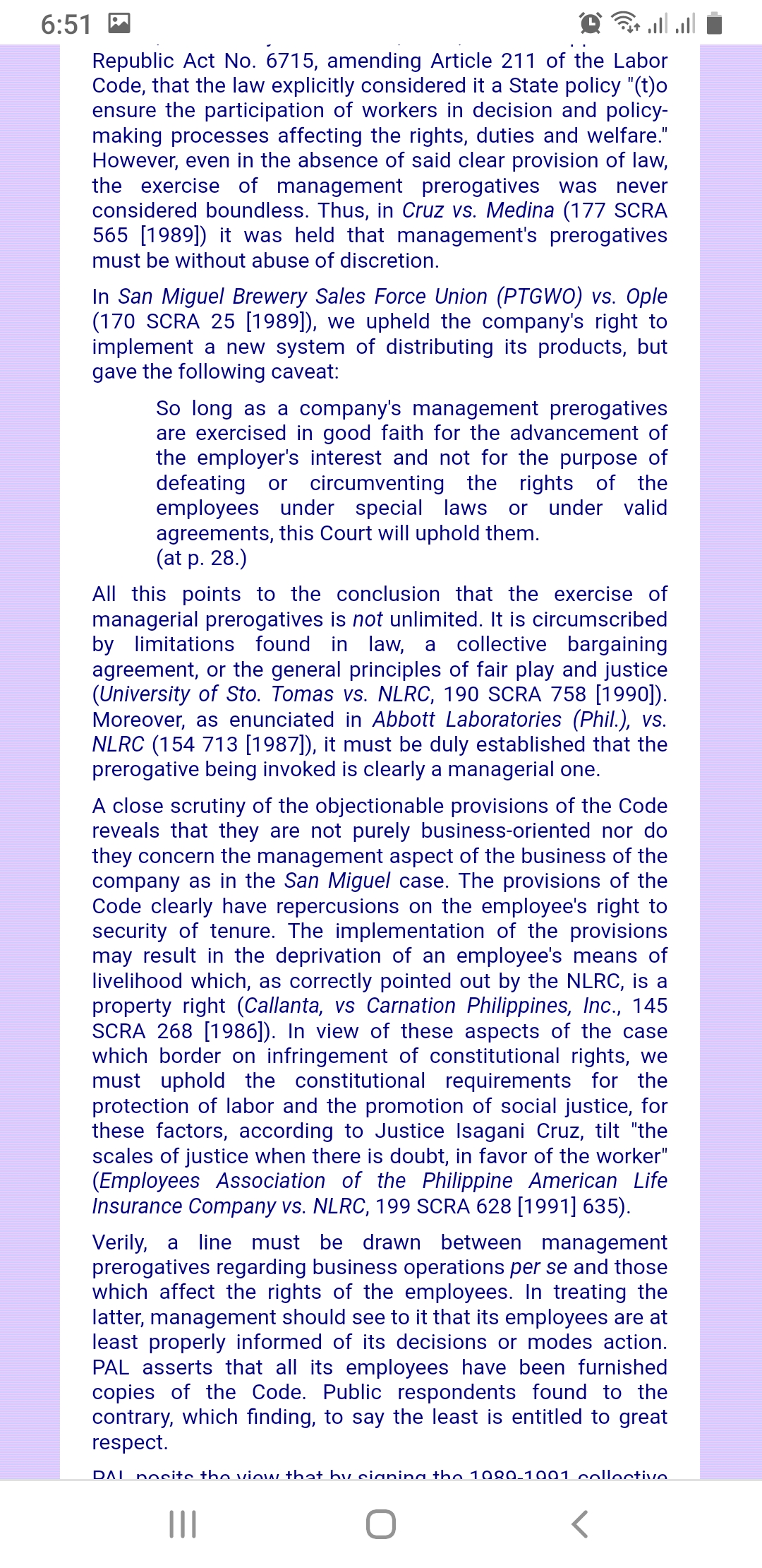 What principle is applicable to the formulation of a Code of Discipline