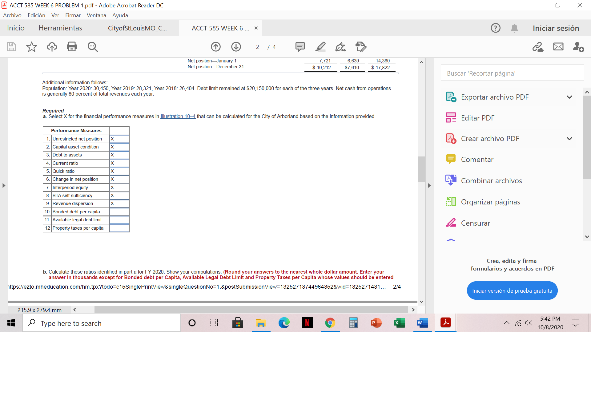 period are presented. CITY OF ARBORLAND Exportar archivo PDF Statements of Net