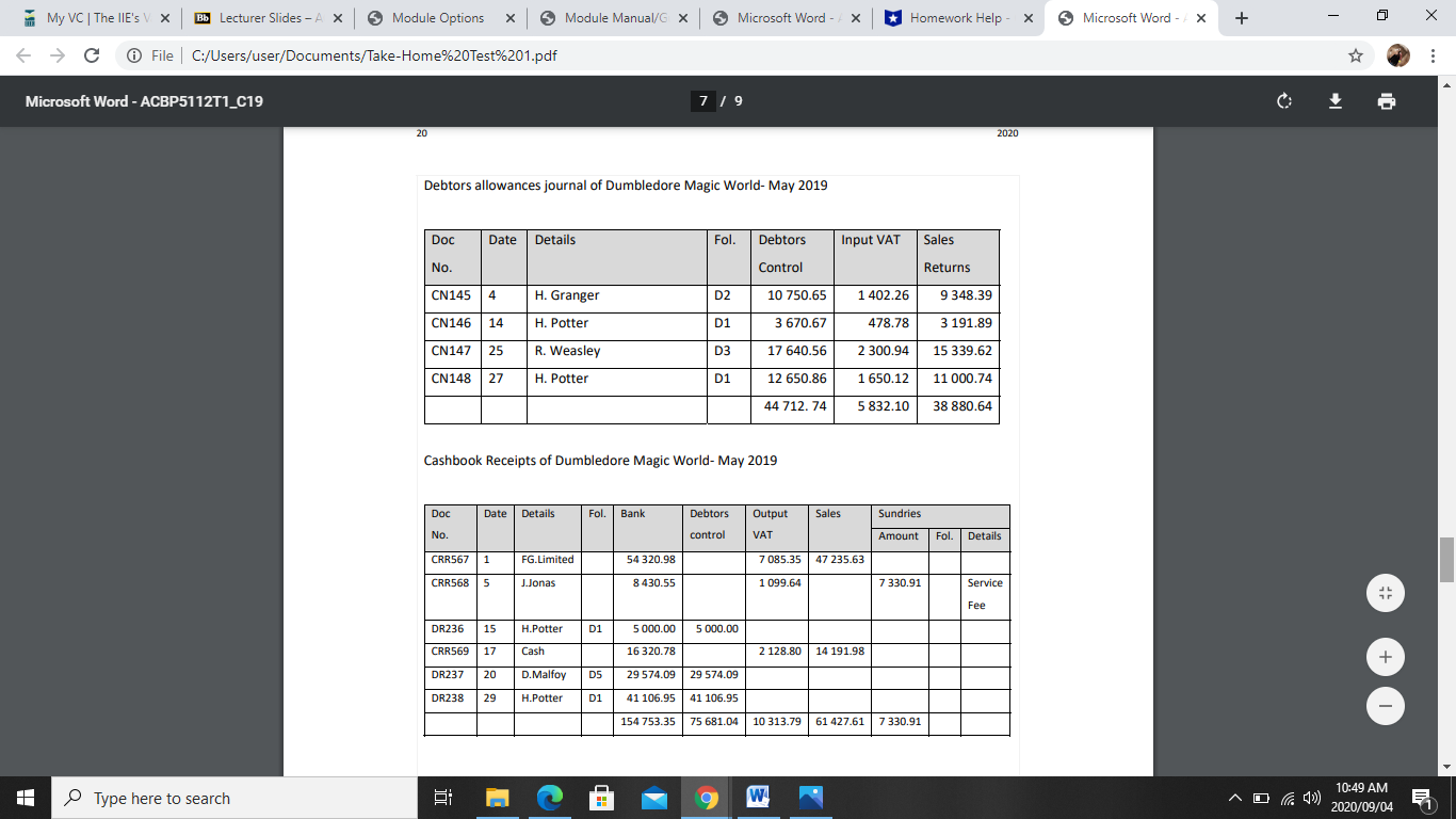 + X C @ File | C:/Users/user/Documents/Take-Home%20Test%201.pdf Microsoft Word - ACBP511271_C19 3