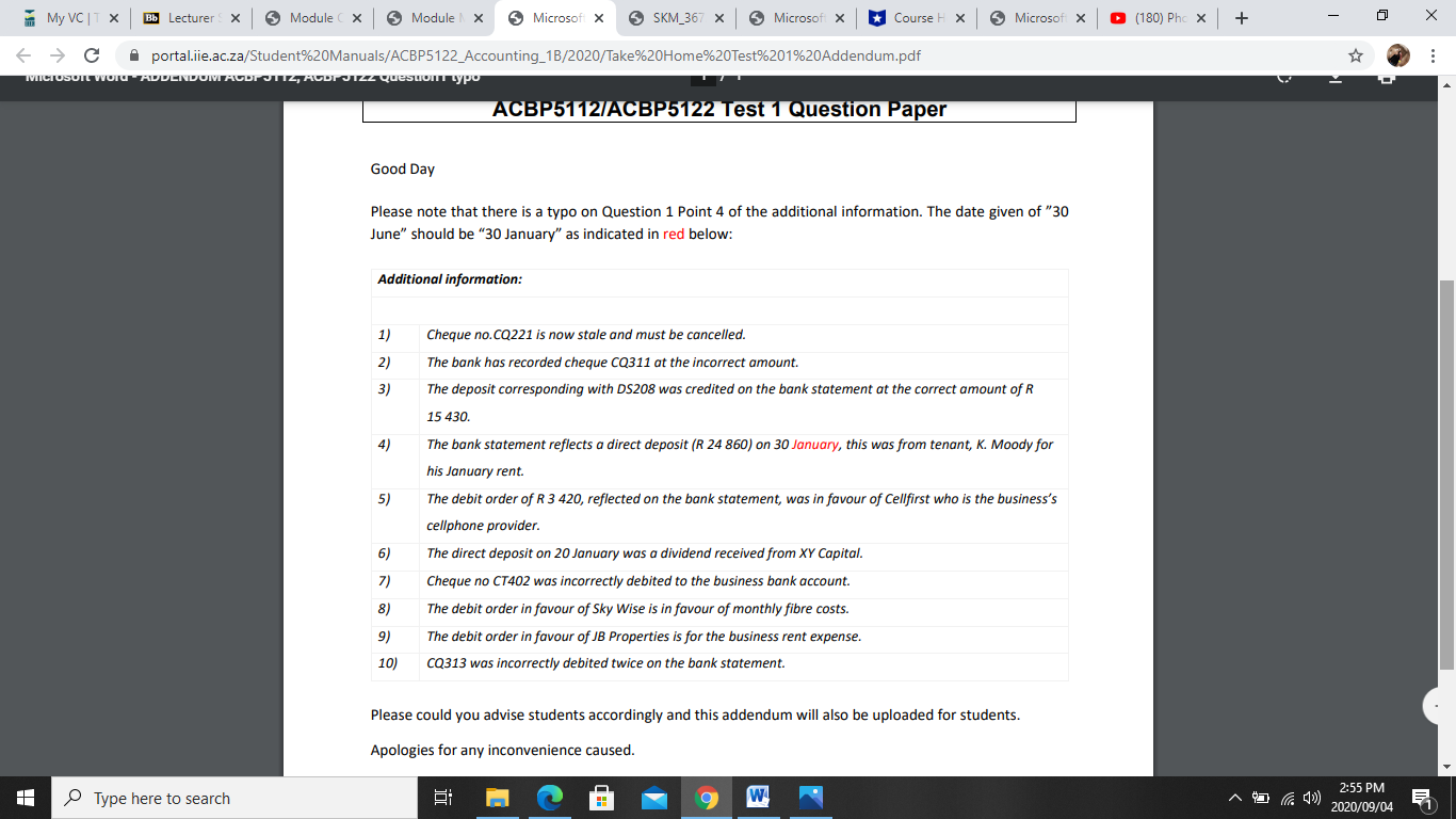 () 10:47 AM 2020/09/04My VC | The IIE's V X Bb Lecturer