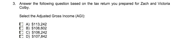  3. Answer the following question based on the tax return you