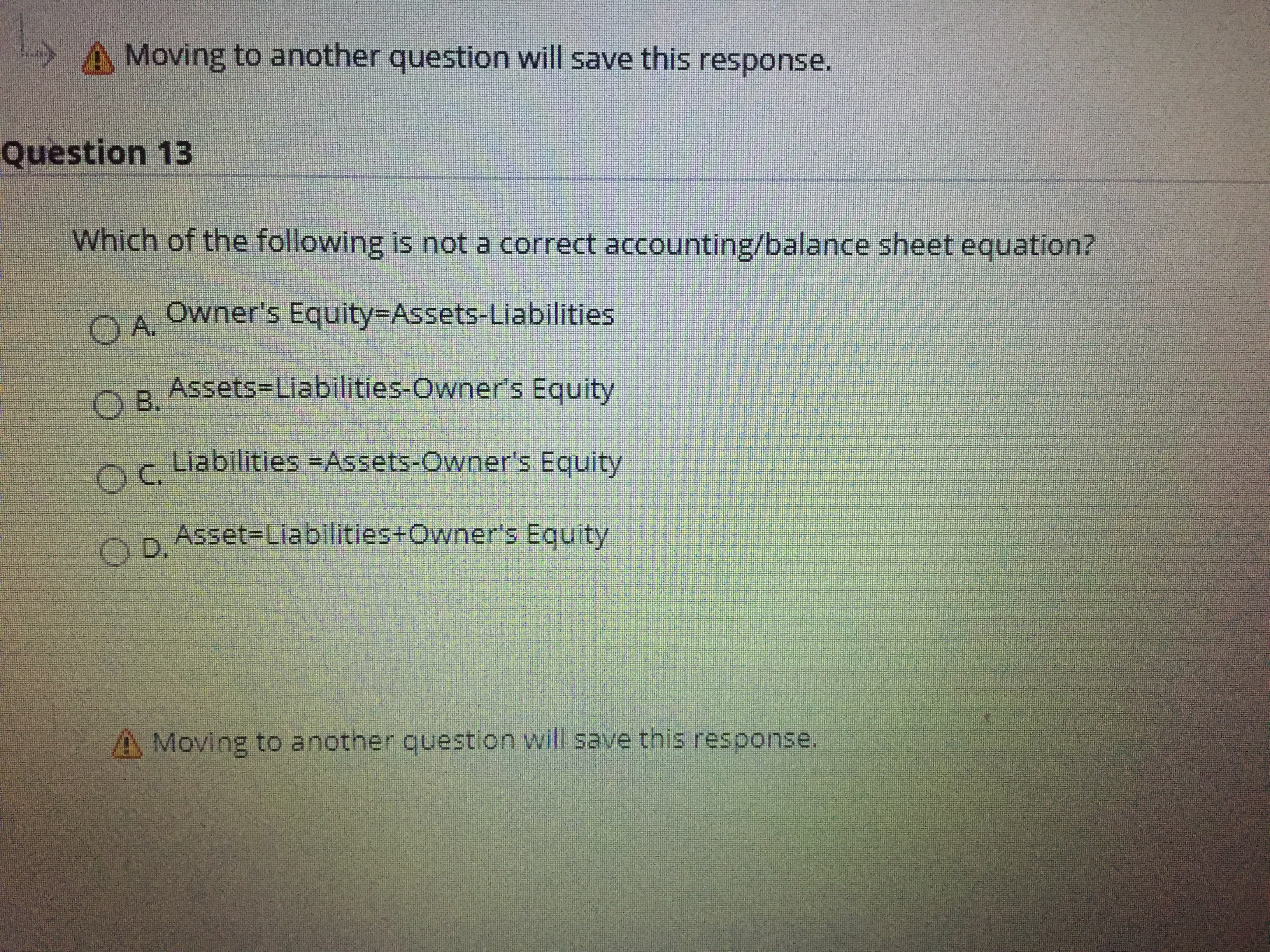 accounting homework. Moving to another question will save this response. Question