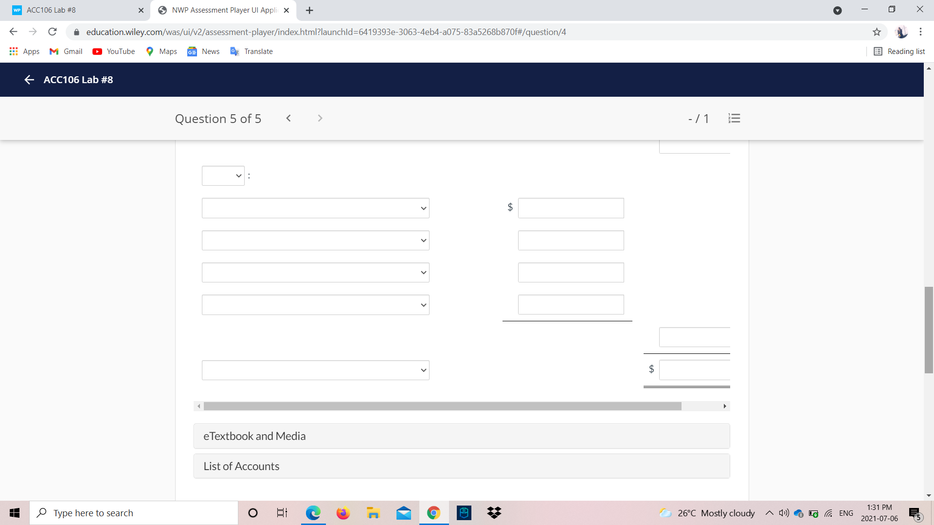 Lab #8 NWP Assessment Player UI Appli X + X -> C