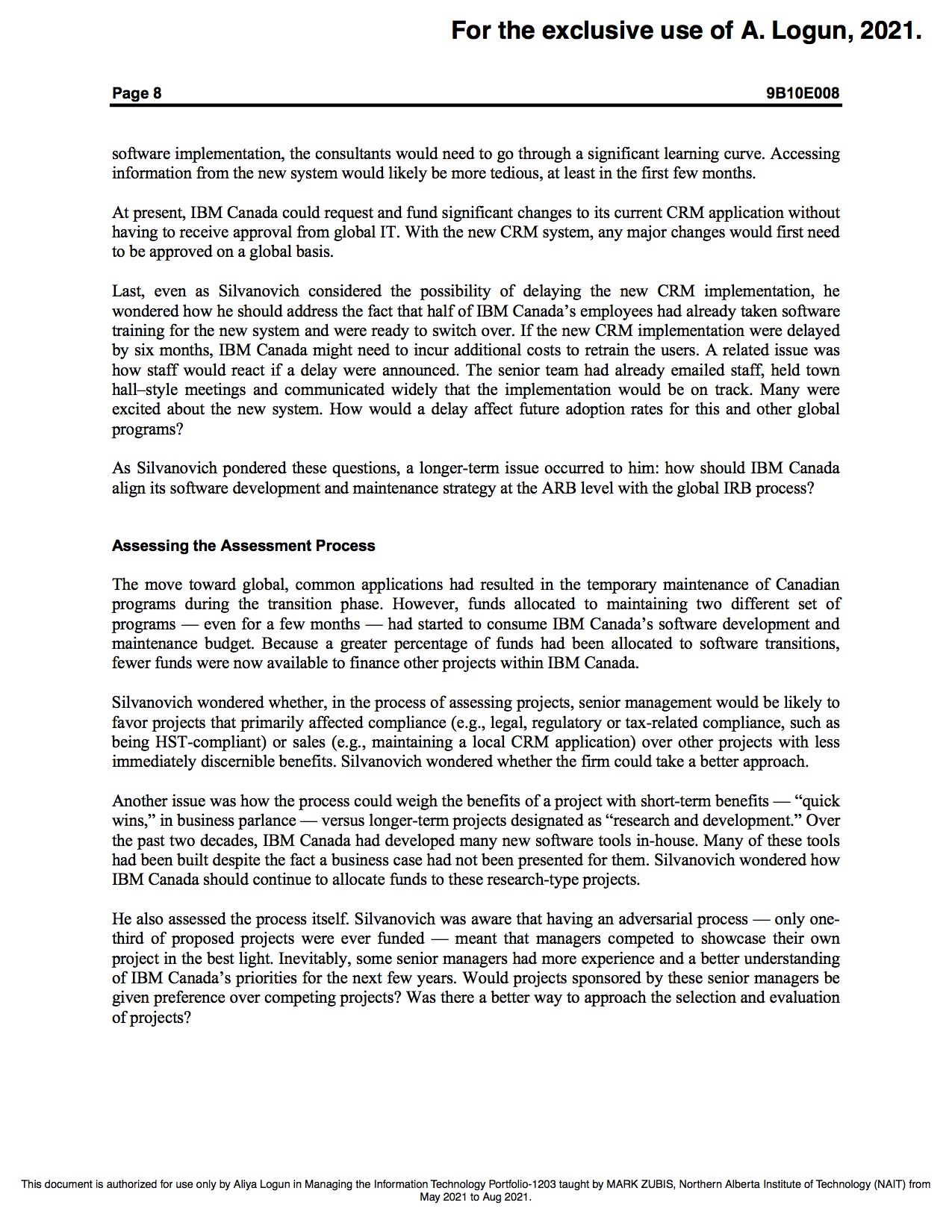 use of A. Logun, 2021. Page 10 9B10E008 Exhibit 1 LIST OF