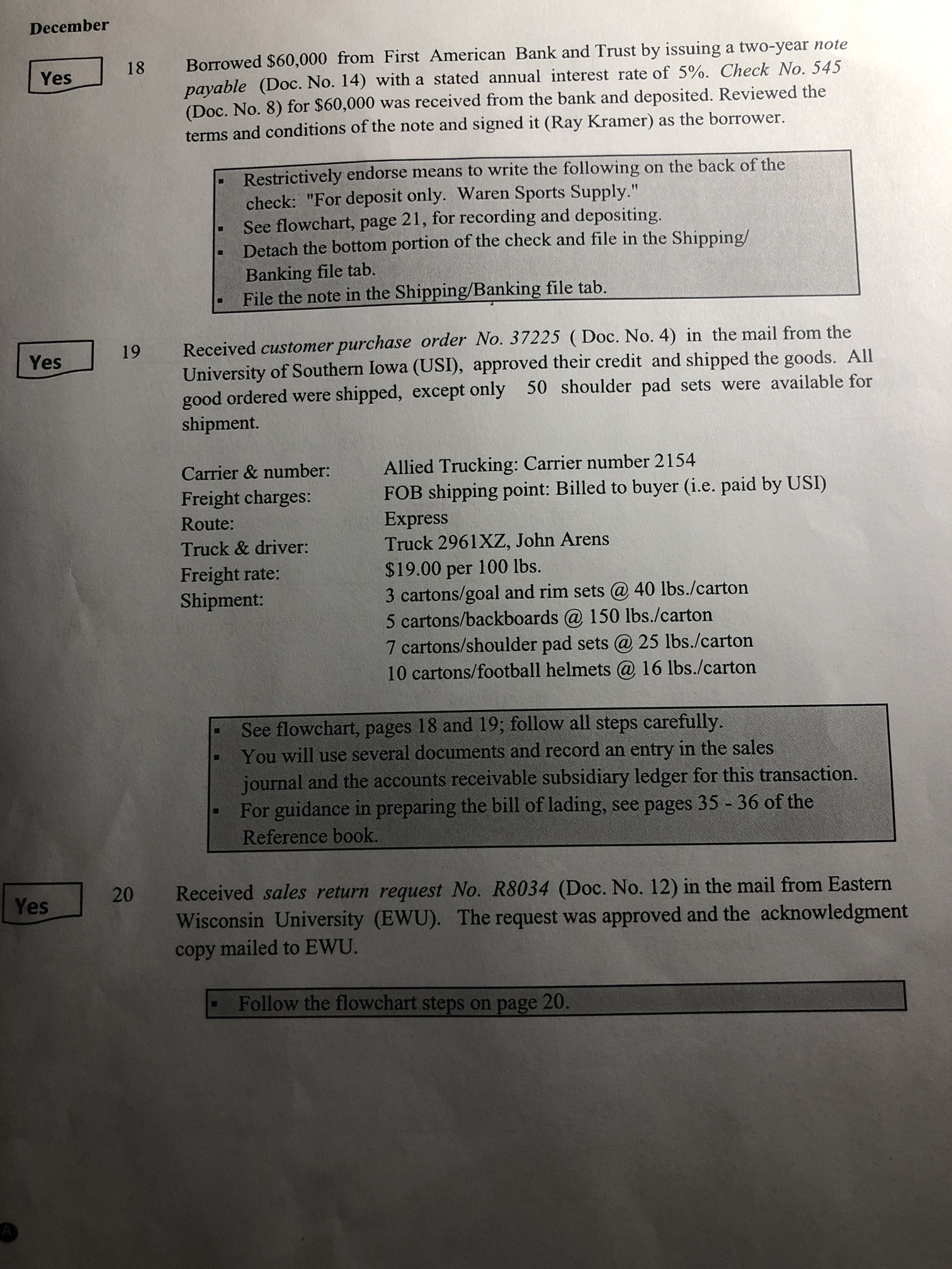 for details as to ( a ) documents to prepare , (