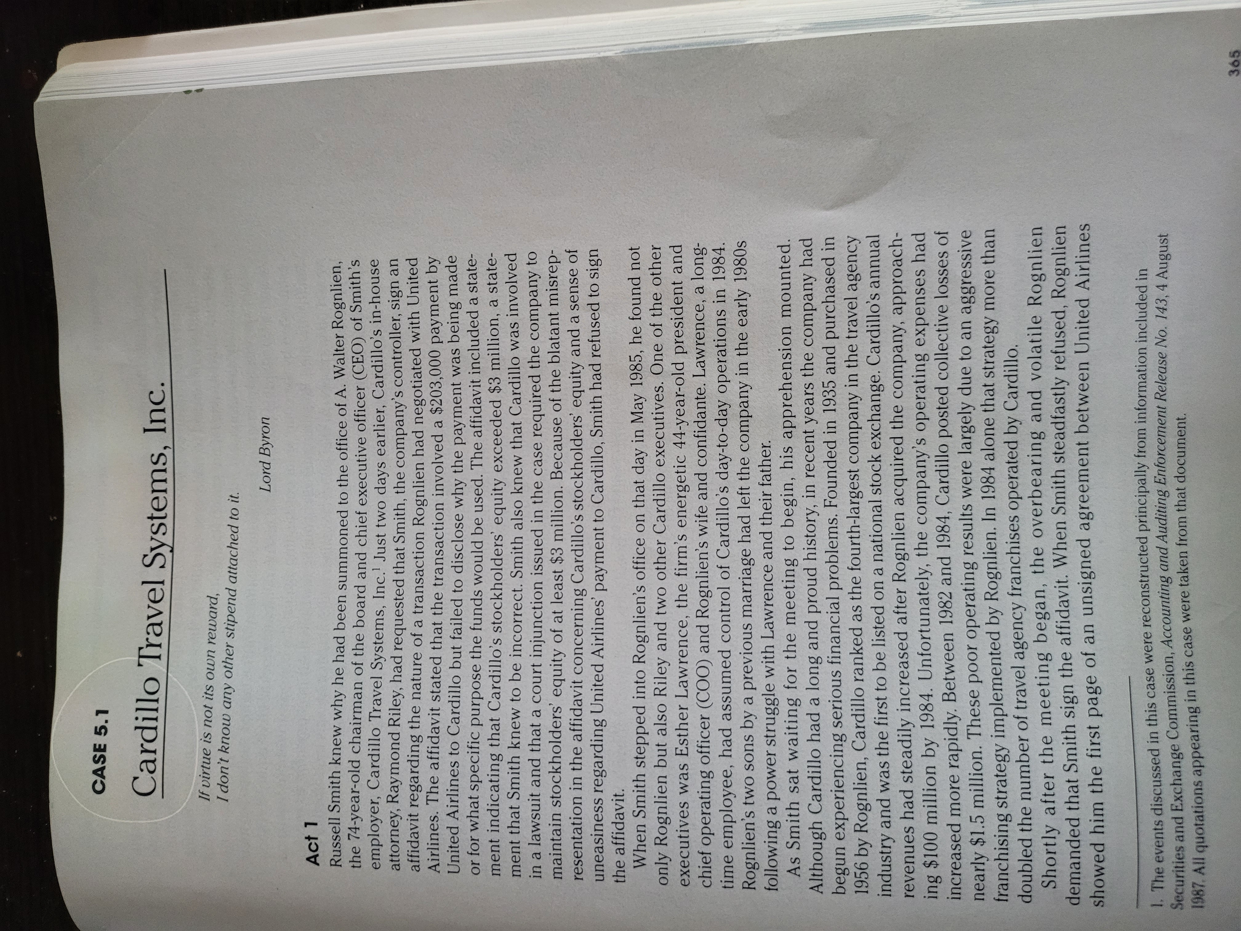 to it. Lord Byron Act 1 Russell Smith knew why he had