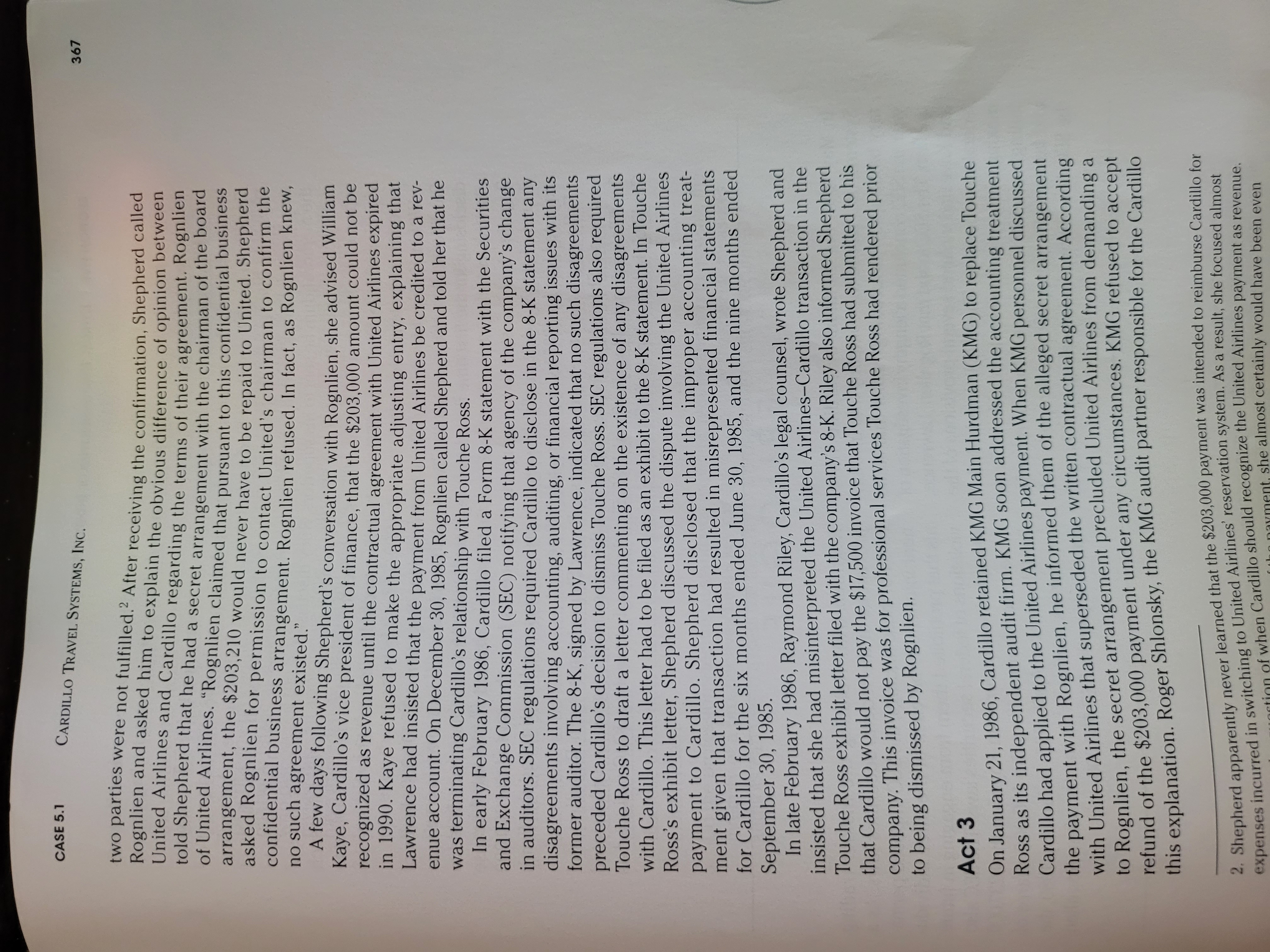 of the board and chief executive officer (CEO) of Smith's employer, Cardillo