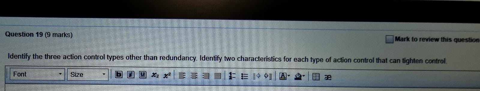 Question 19 (9 marks) Mark to review this question Identify the