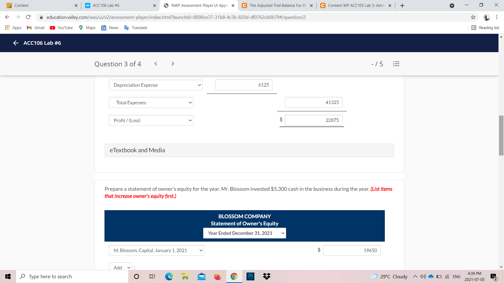 Player UI Appli X C The Adjusted Trial Balance For Bl x