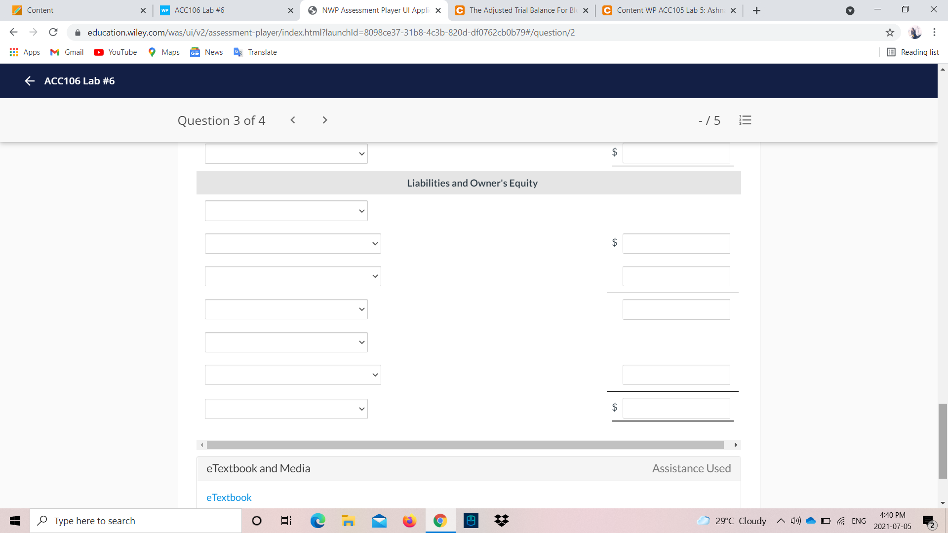 the business during the year. (List items that increase owner's equity first.)
