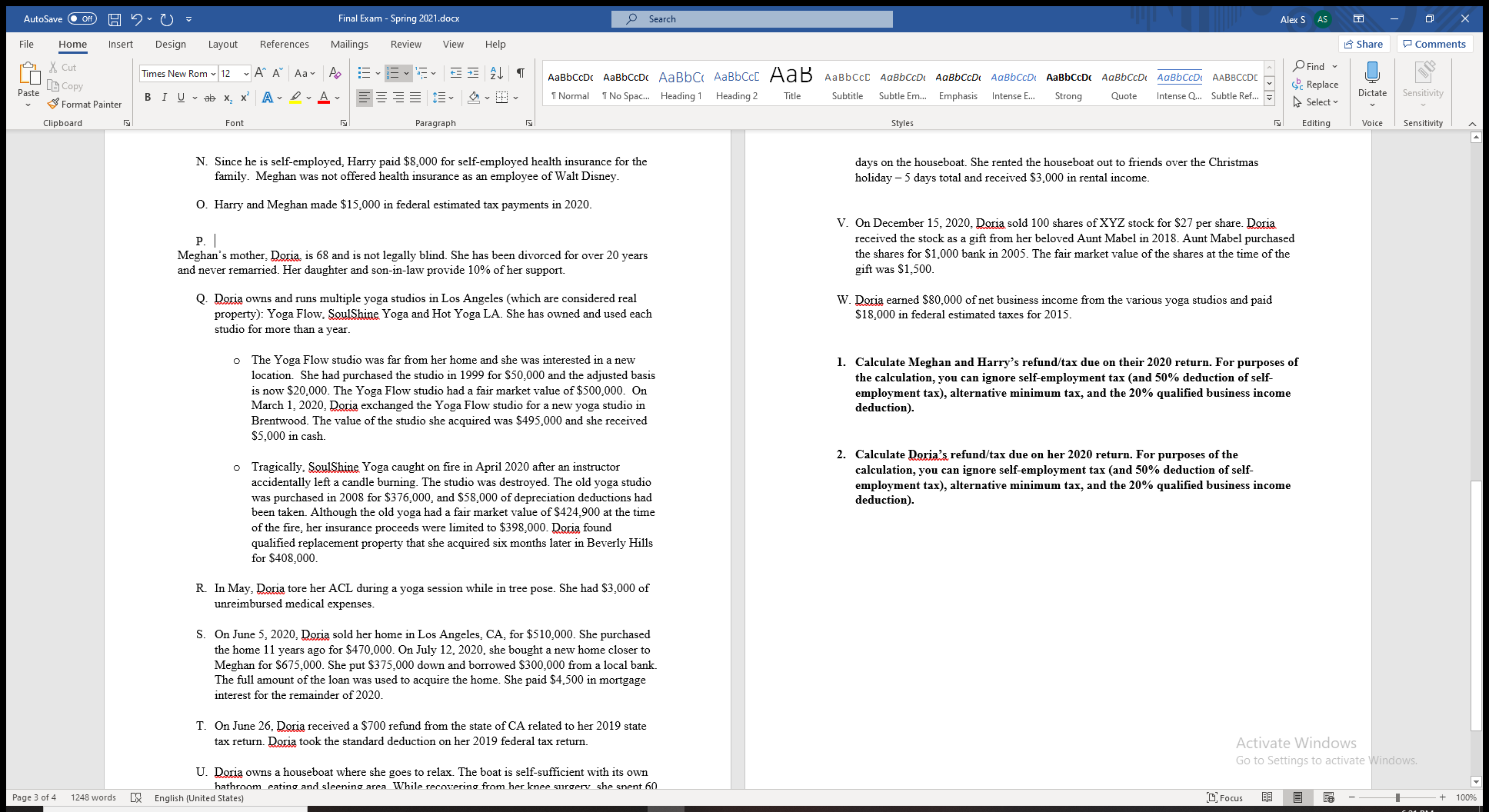 AutoSave (C Off) H - 7) - Final Exam - Spring