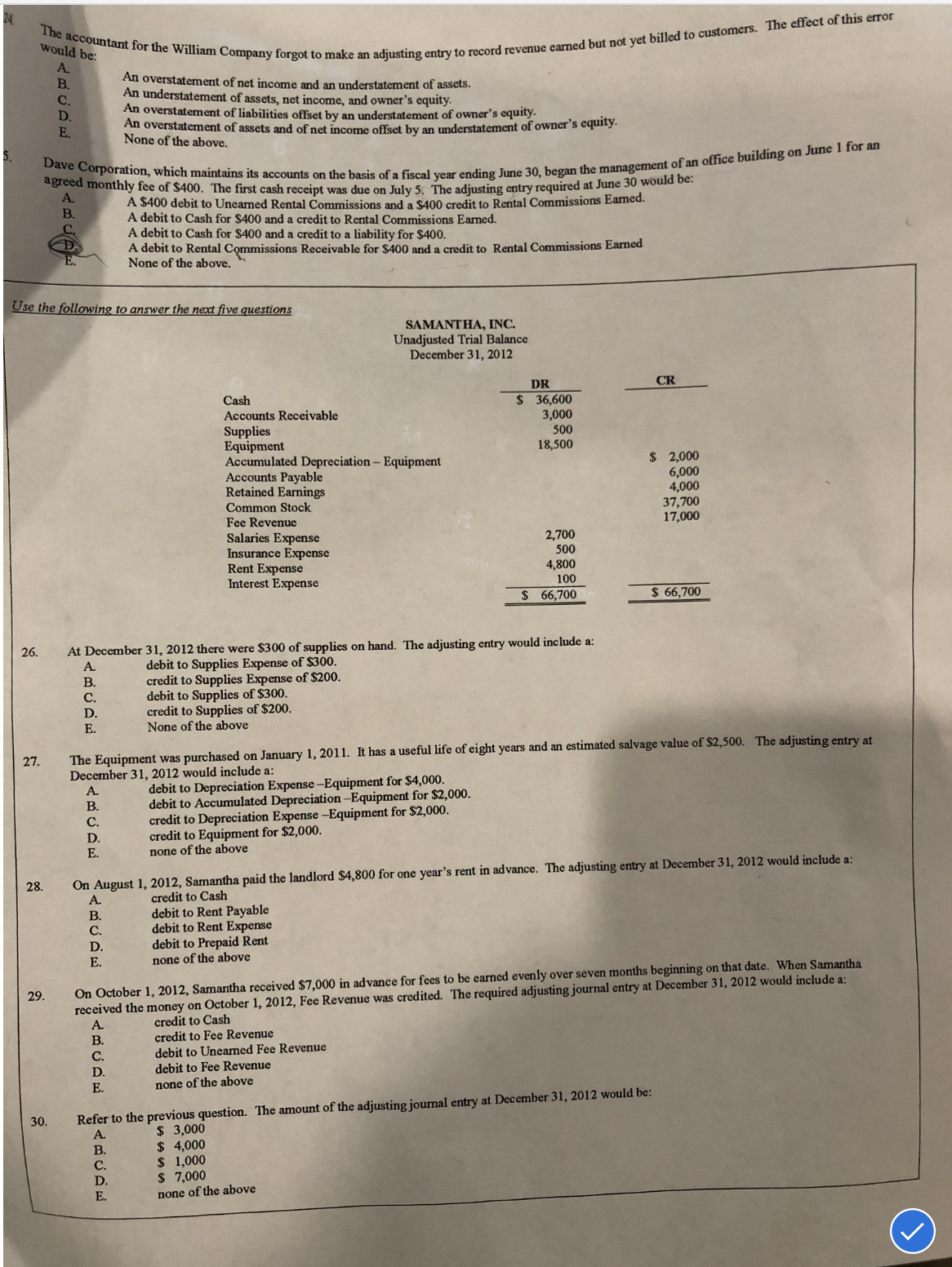 Common Stock account. Interest Payable account Depreciation Expense account. None of the