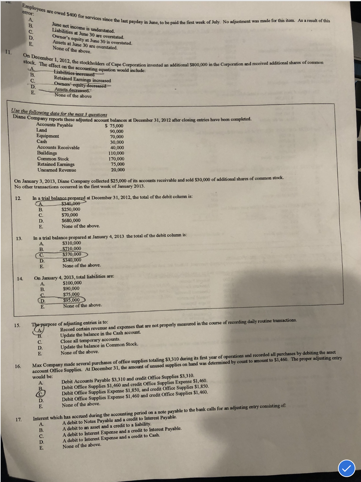Earnings increased by $10,000 during 2012. Net income for 2012 was $15,000