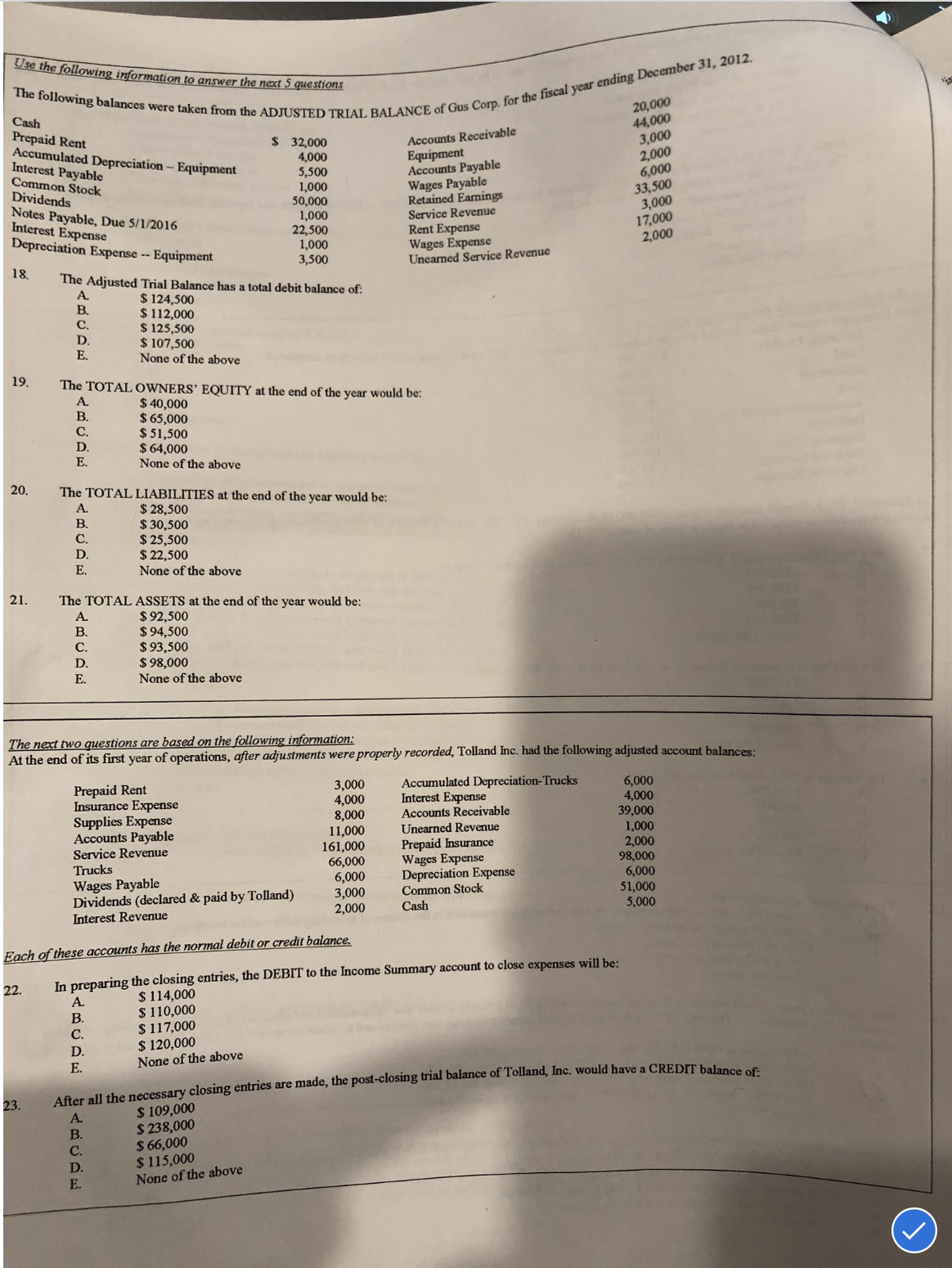 and the ending balance in Cash was $4,000. Dividends declared and paid