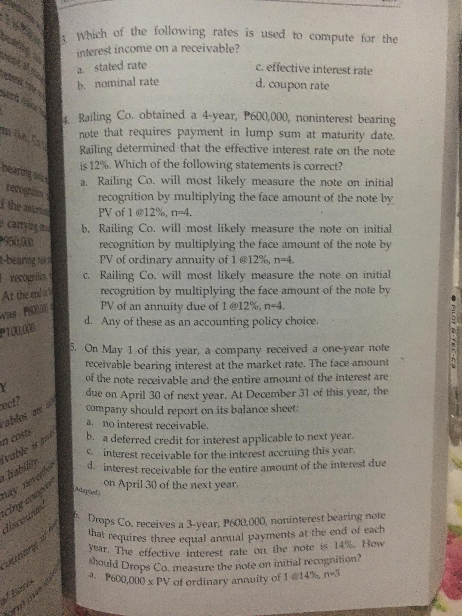 measurement of the note on initial recognition is July 1, 20x1. O
