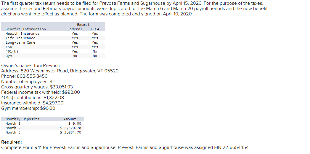  Need help completing form 941 please The first quarter tax return