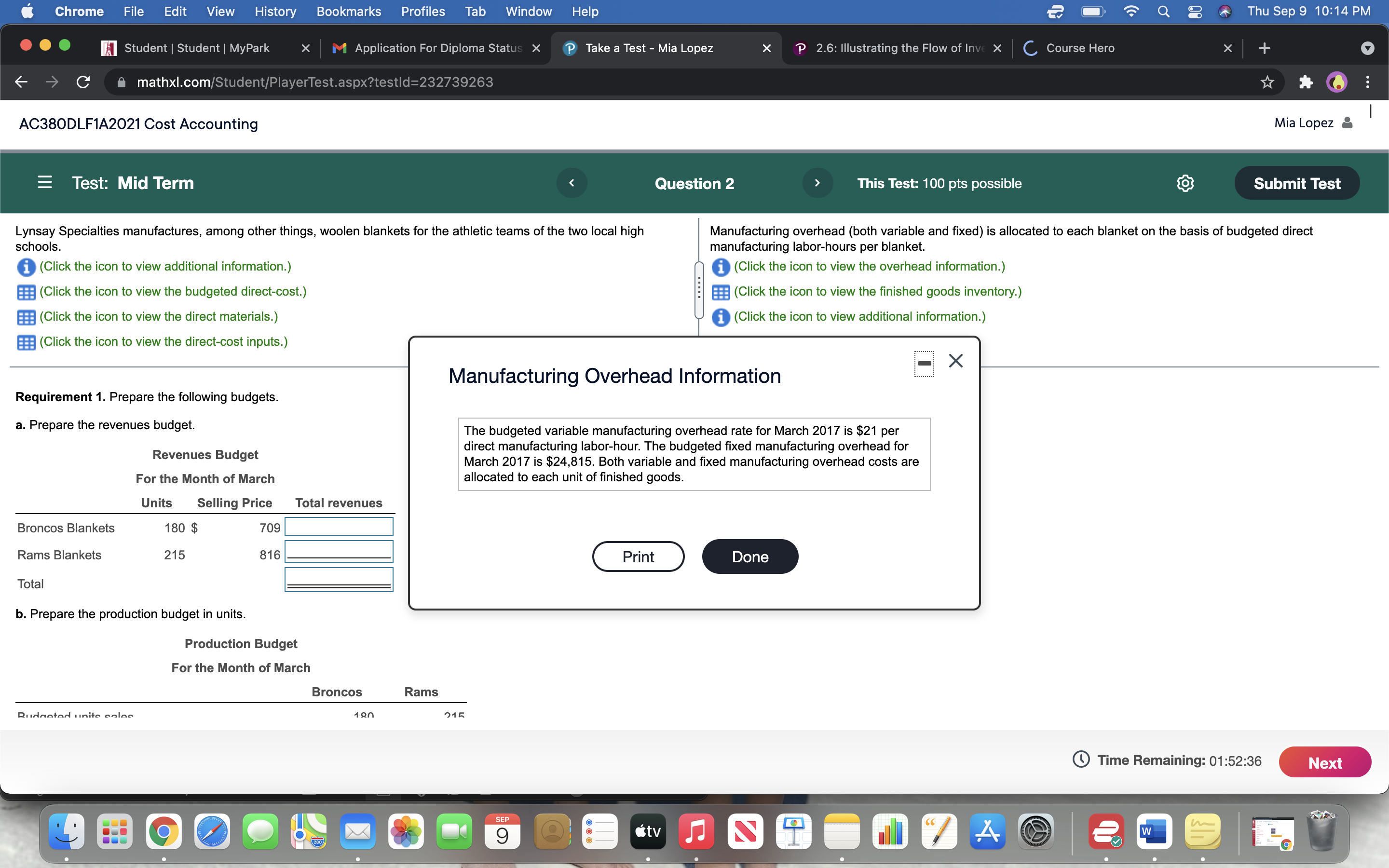 overhead (both variable and xed) is allocated to each blanket on the