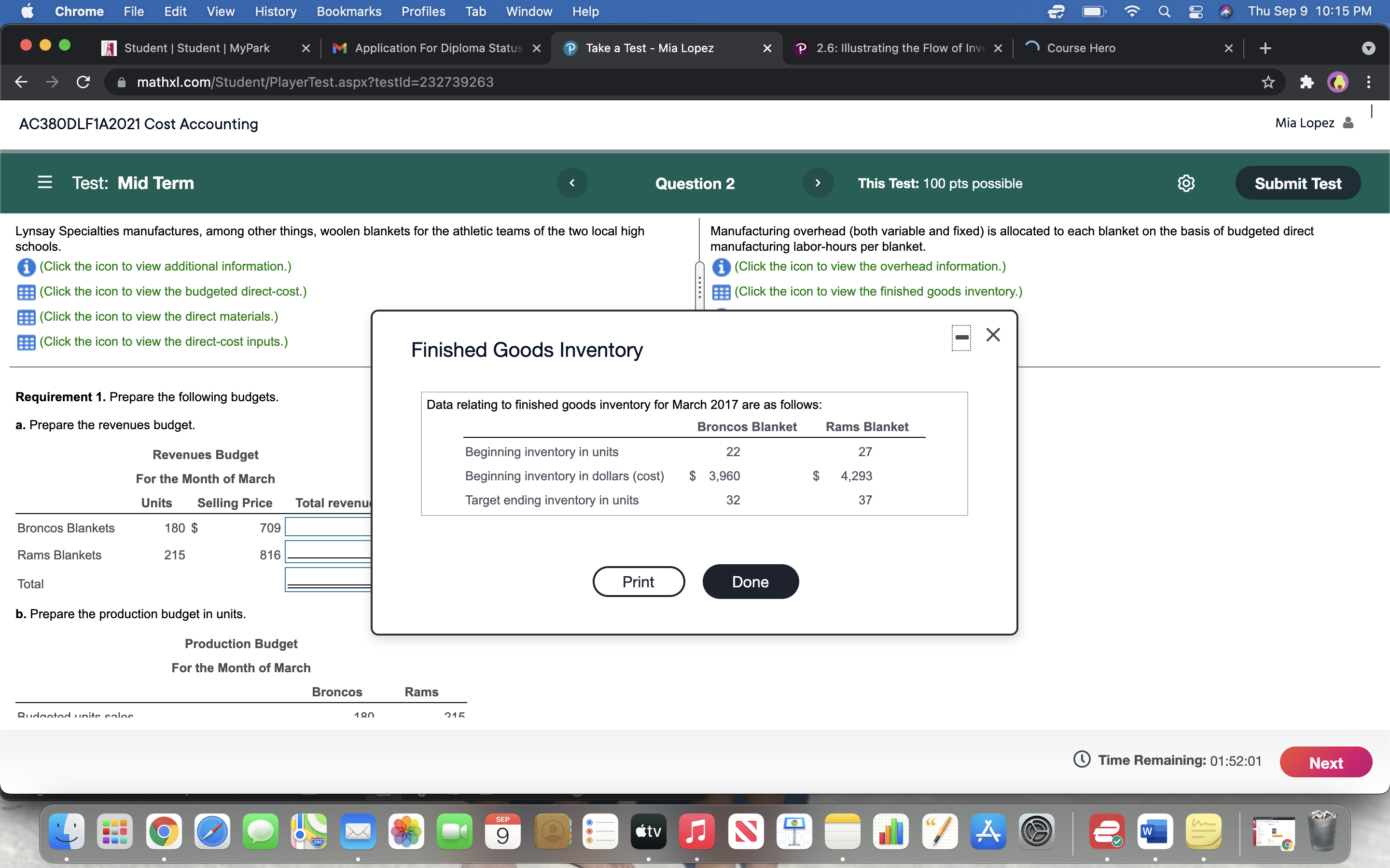 fabric and sews on a logo a. Prepare the revenues budget. patch