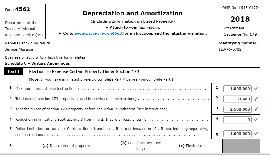 Attach to your tax return. Go to www.irs.gov/Form4562 for instructions and the