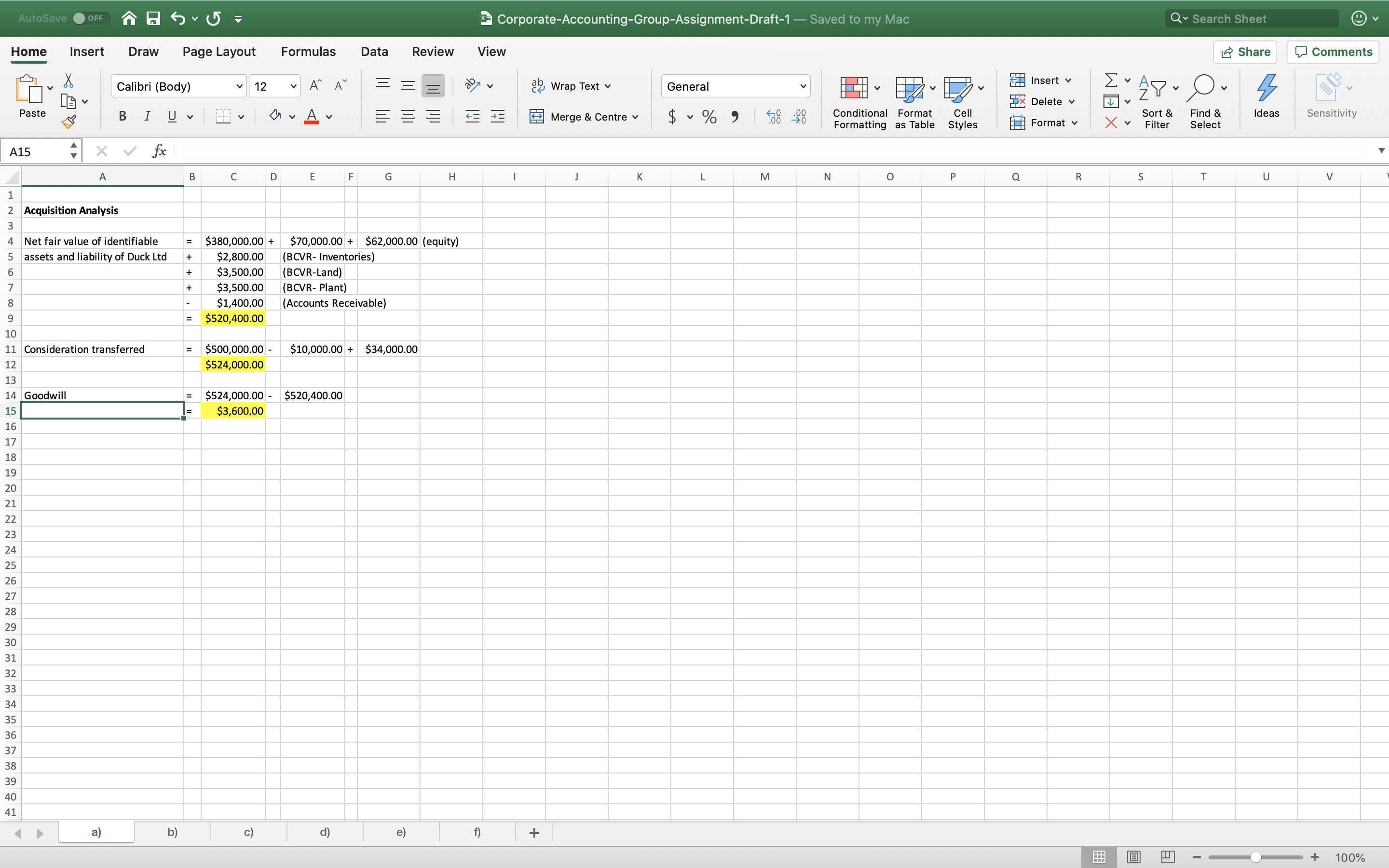 in part c. It is consolidation for corporate accounting ACCI'ZZDI GROUP CASE