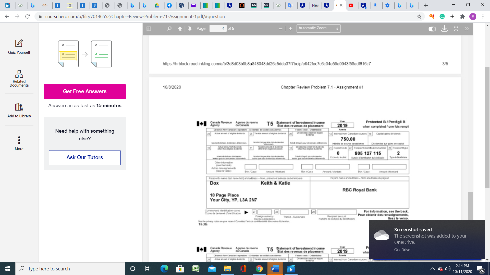 31St. The bank statements also show that the only credits on Quiz