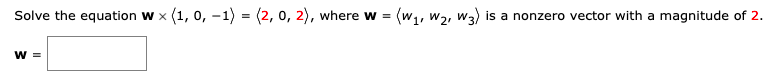 2}, where w -(w1, W2: W3} Is a nonzero vector with a