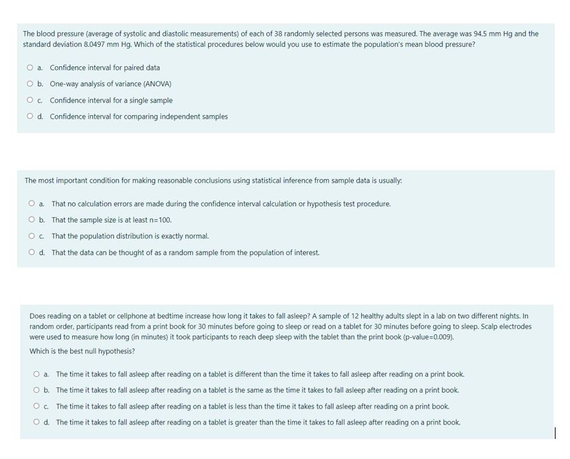 The blood pressure (average Of systolic and diastolic measurements) Of each of
