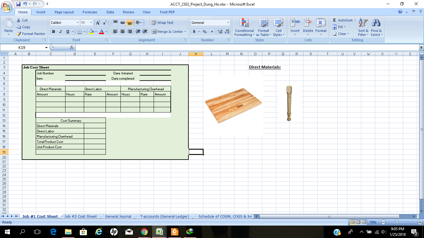 appropriate accounting information in your template. Please use your name as the