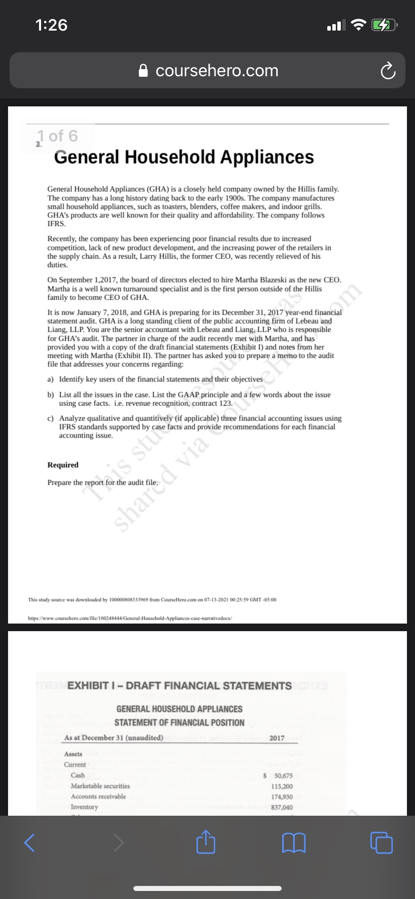 Assets 250,000 Cr Inventory $250,000 Impairment loss on capital assets Income (loss)