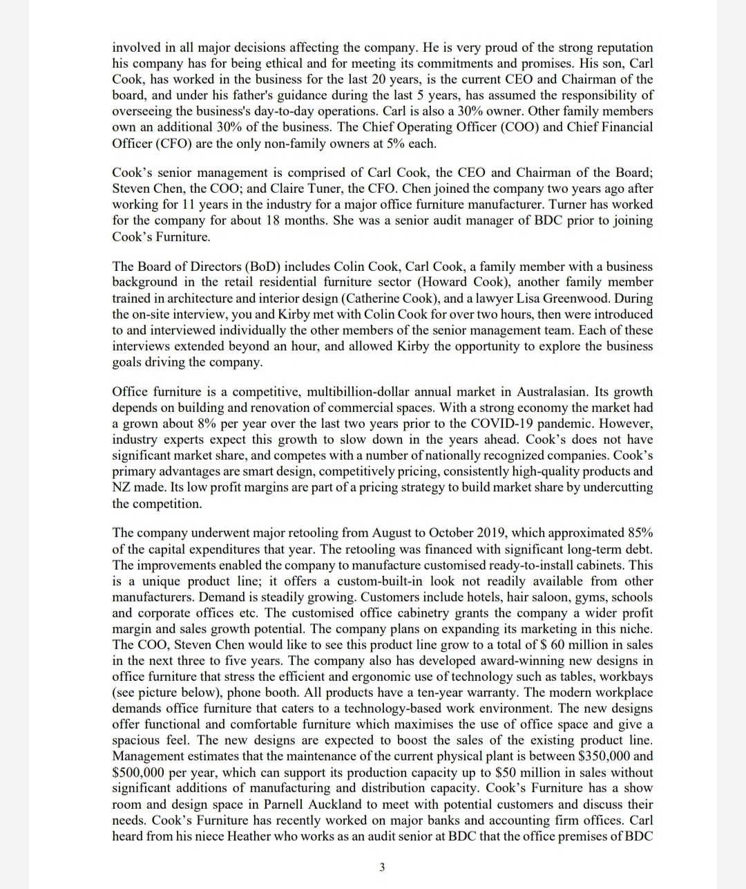 B D E F G IN Statement of Financial Position As at