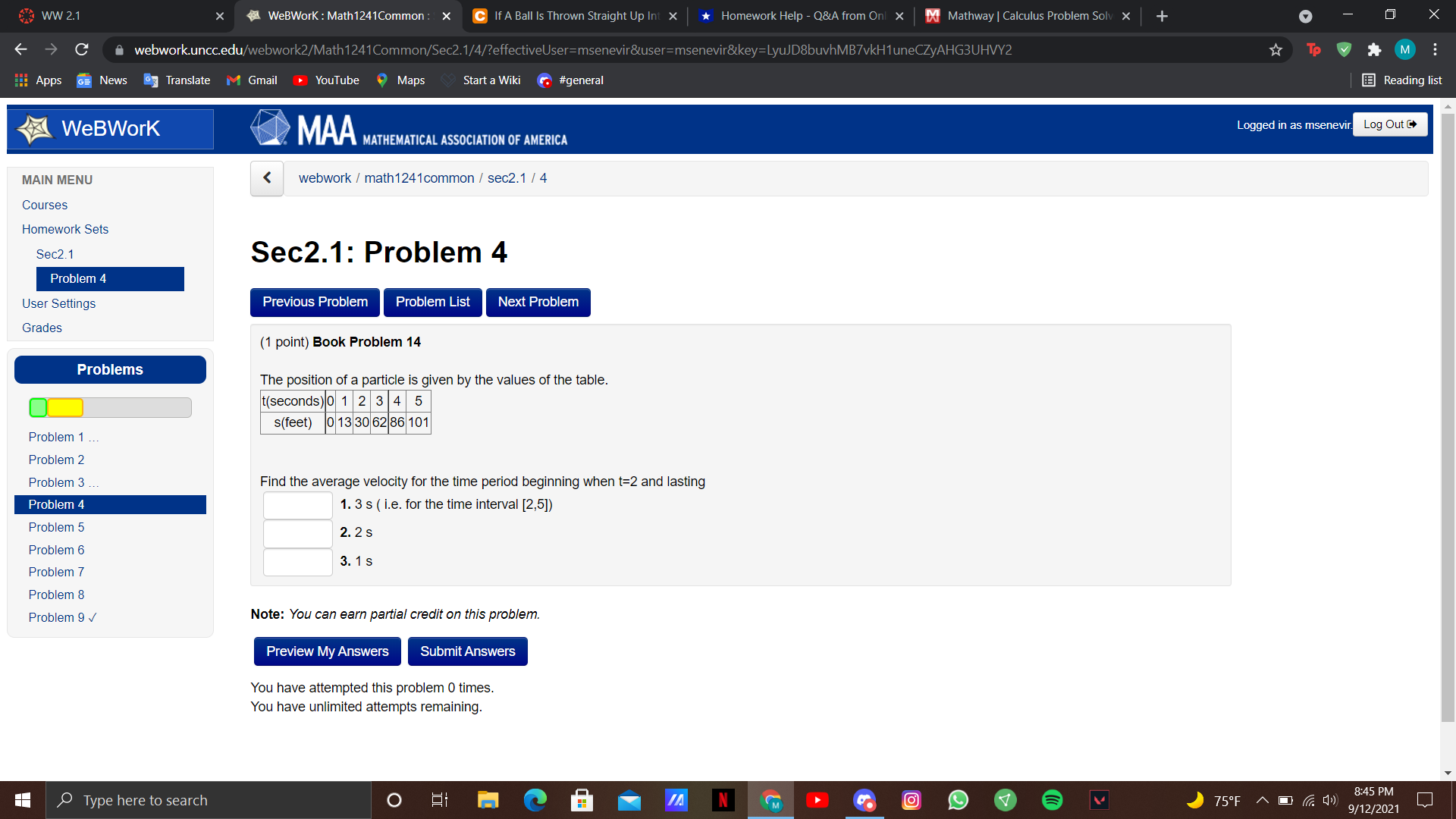 ... 25 Problem 2 Problem 3 The answer above is NOT correct.