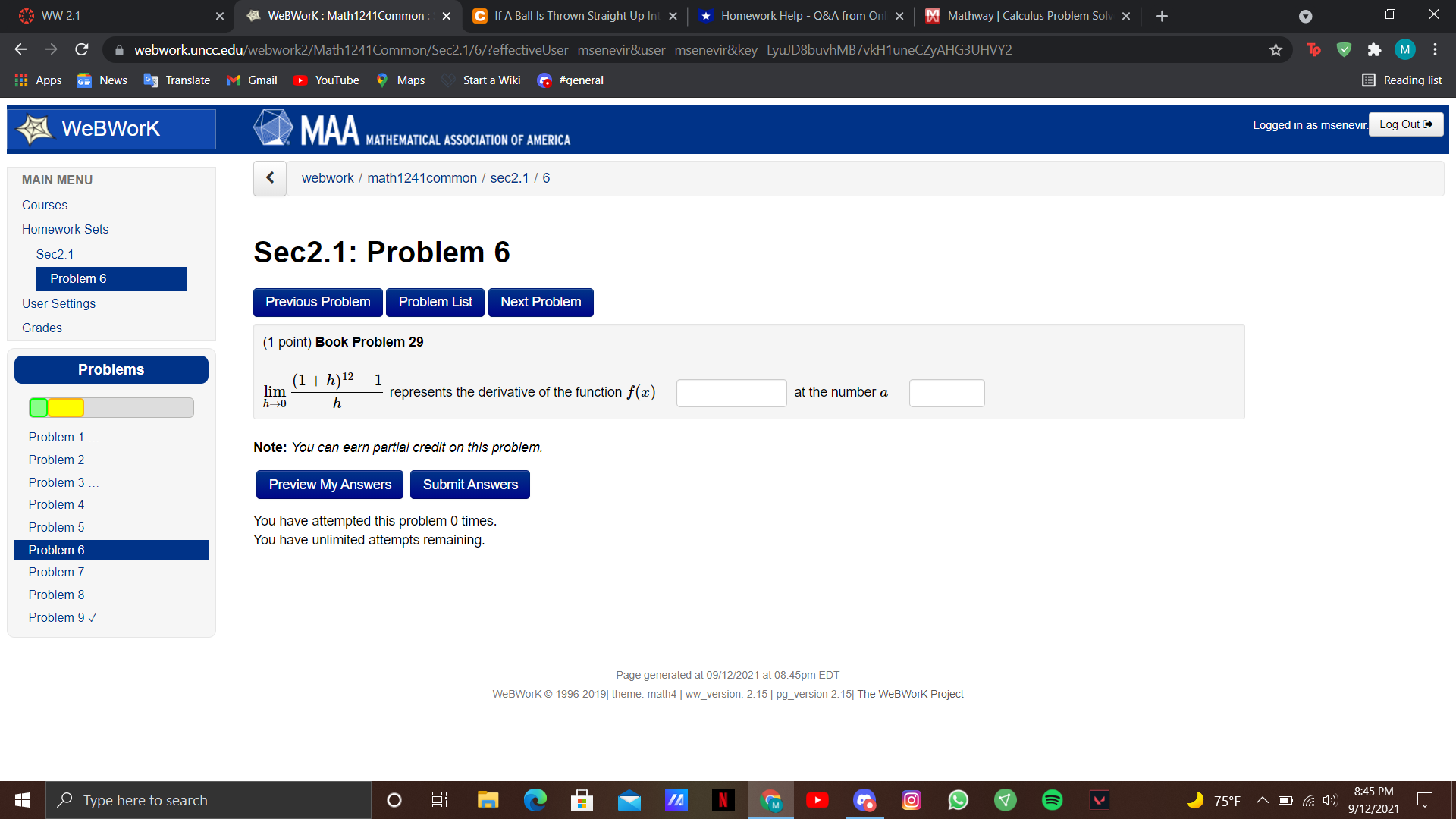 7 If a ball is thrown into the air with a velocity