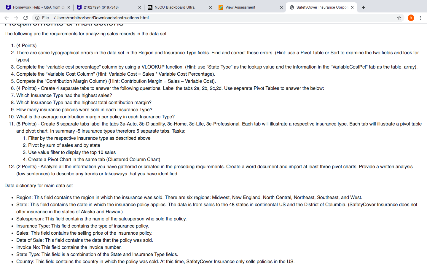 as the table_array).Complete the "Variable Cost Column" (Hint: Variable Cost = Sales