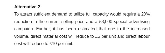 Alternative 2 To attract sufficient demand to utilize full capacity would