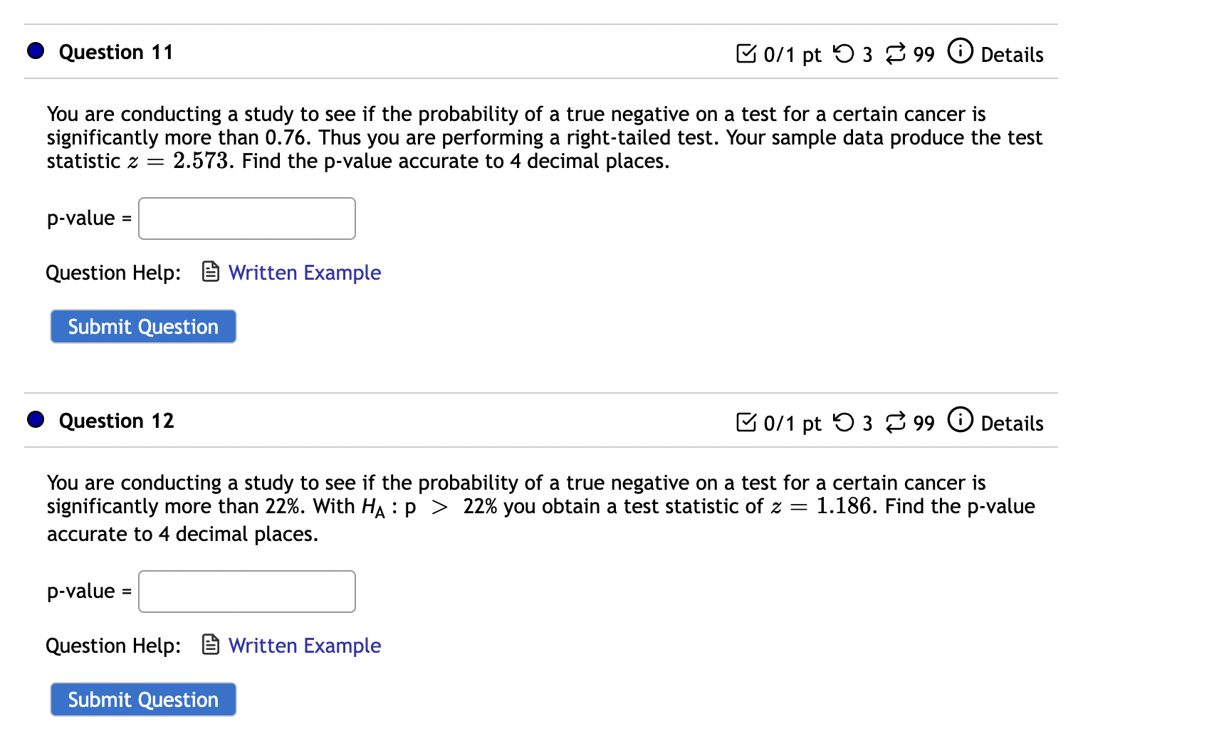 places.) test statistic = C] What is the p-value for this sample?