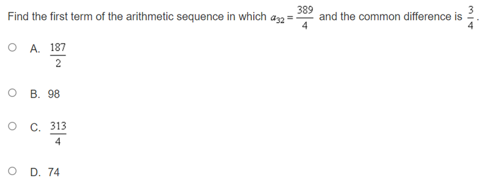 O A. -1, 3, 7, 11, 15 O B. -1,-2,-6,-22, -86 O