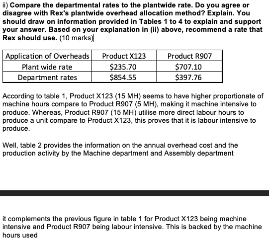 machine intensive (especially which Table)?For Question 3, I believe Activity based costing