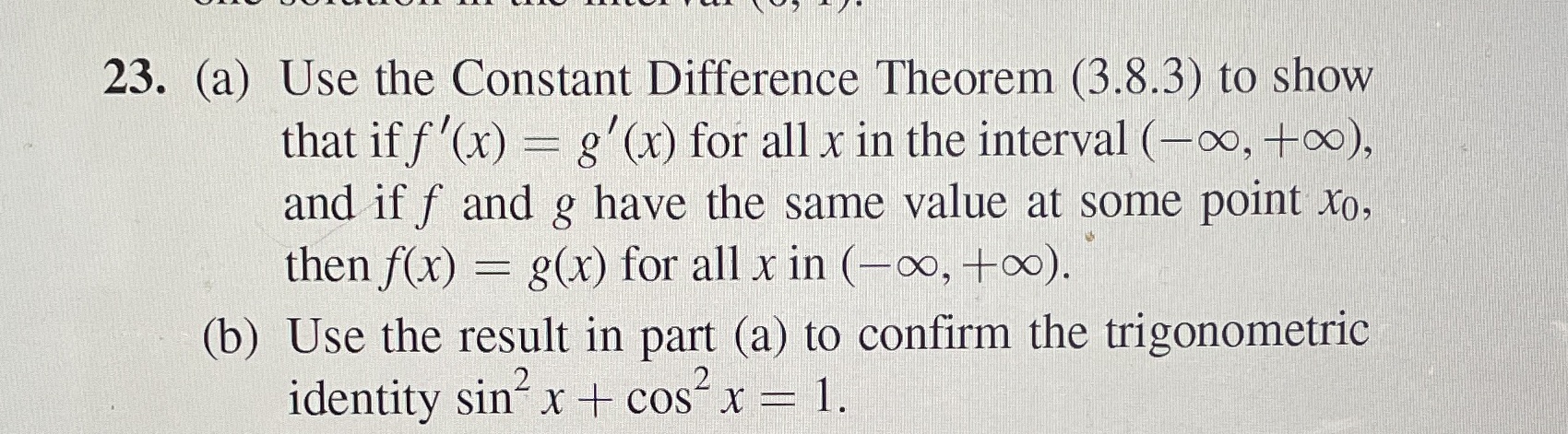 if f'(x) = g'(x) for all x in the interval (-co, too),