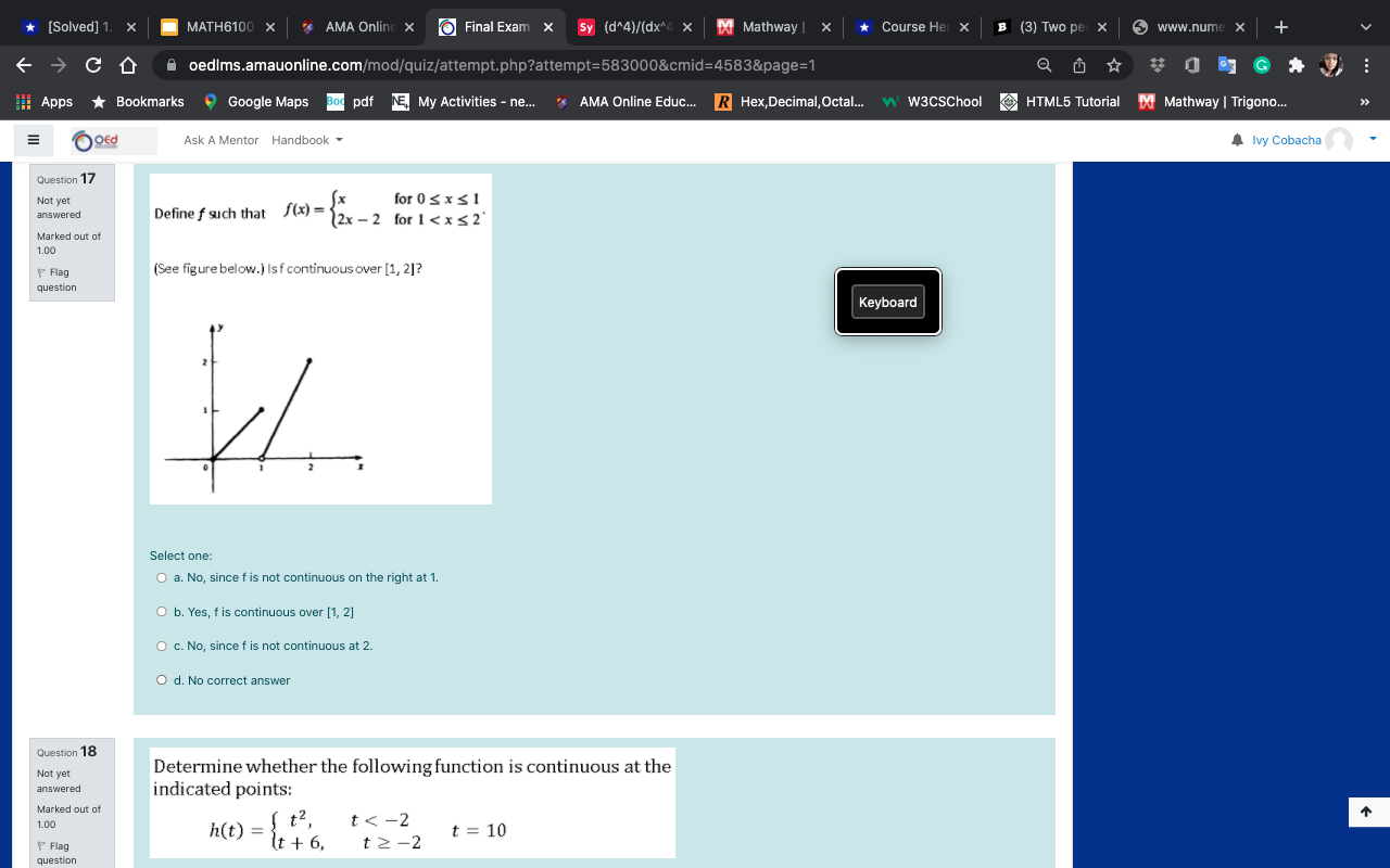 provided. Not yet answered Write an equation of the tangent line to
