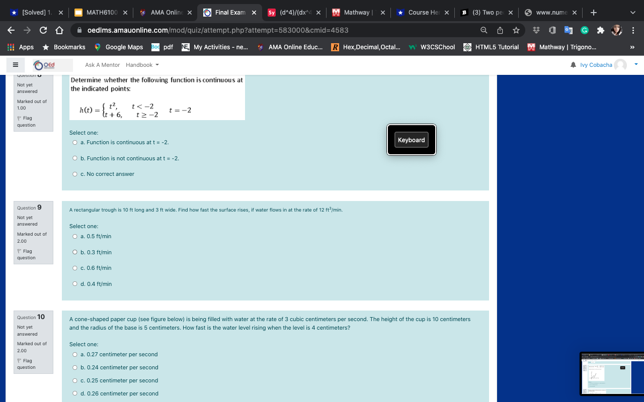 Online Educ... R Hex, Decimal, Octal... W W3CSChool HTML5 Tutorial Do Mathway
