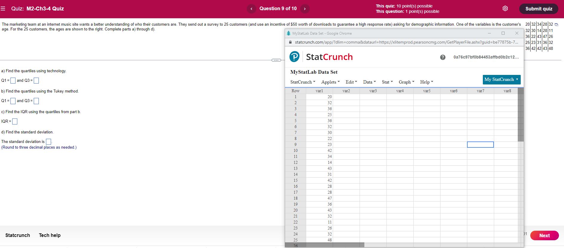 This question: 1 point(s) possible The marketing team at an internet music
